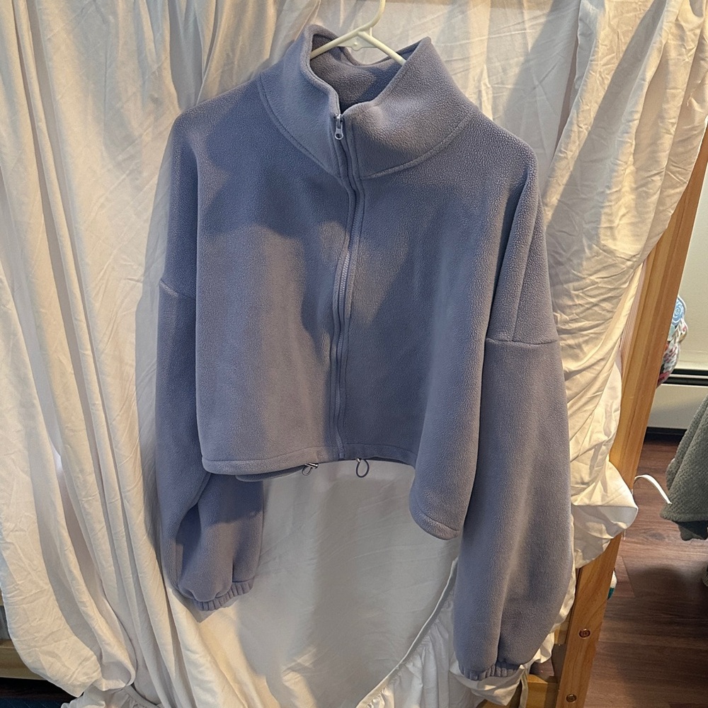 Cozy Purple Zip-Up Fleece Jacket